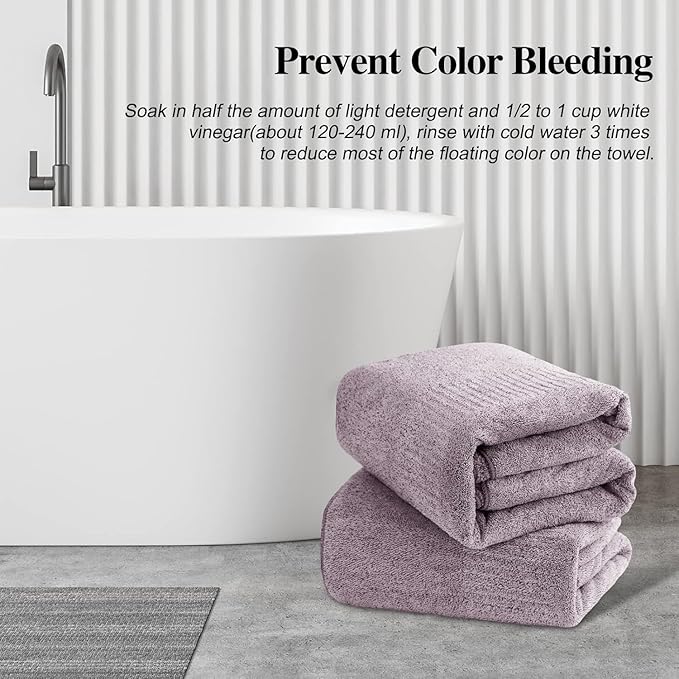 SEISSO Bath Towels 4 Pack Large Bathroom Bamboo Viscose Towels 35” x 63” Plush - Image 7