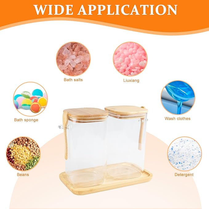 Glass Bath Salt Jars, 40oz Bath Salt Container - Image 3