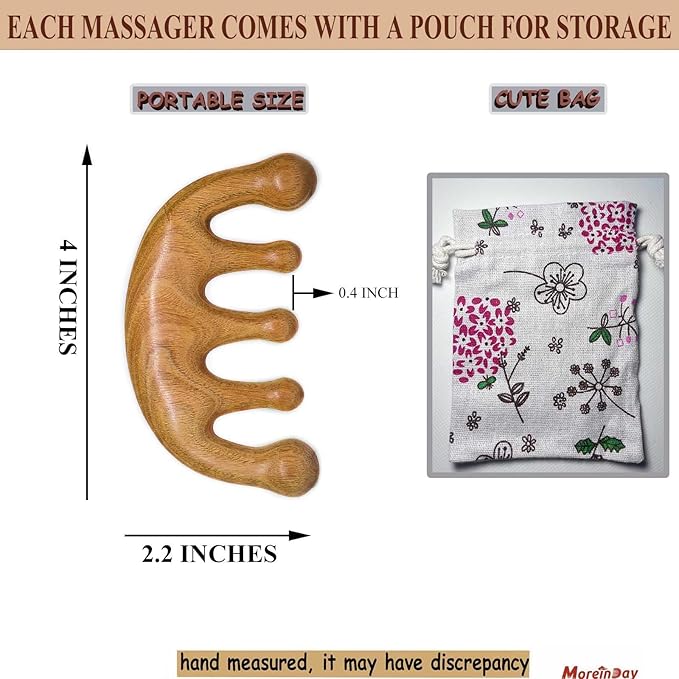 Wooden Massage Comb, Wooden Scalp Massager, Scalp Gua Sha - Image 5