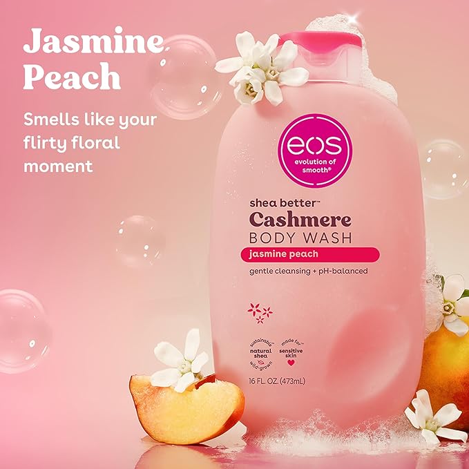 eos Cashmere Body Wash – Jasmine Peach, Moisturizing Body Wash, Creamy Gel - Image 2