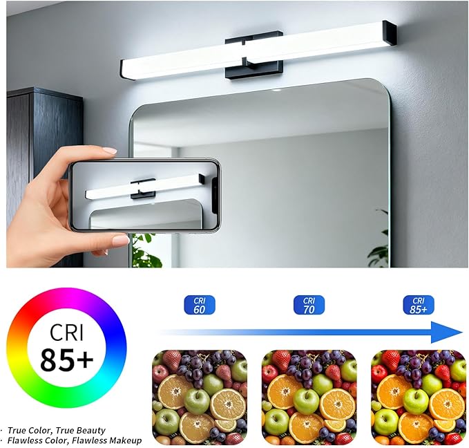 Bathroom Light Fixtures: 40 Inch ETL Certified LED Bathroom Vanity Light 5000K - Image 2