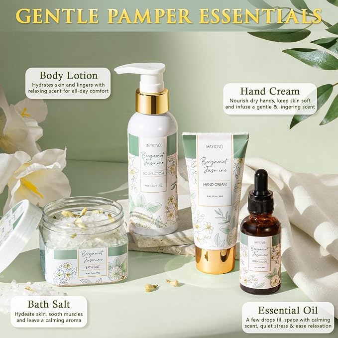 Mothers Day Birthday Gifts for Women, Bergamot Jasmine Relaxing Spa Gift - Image 5