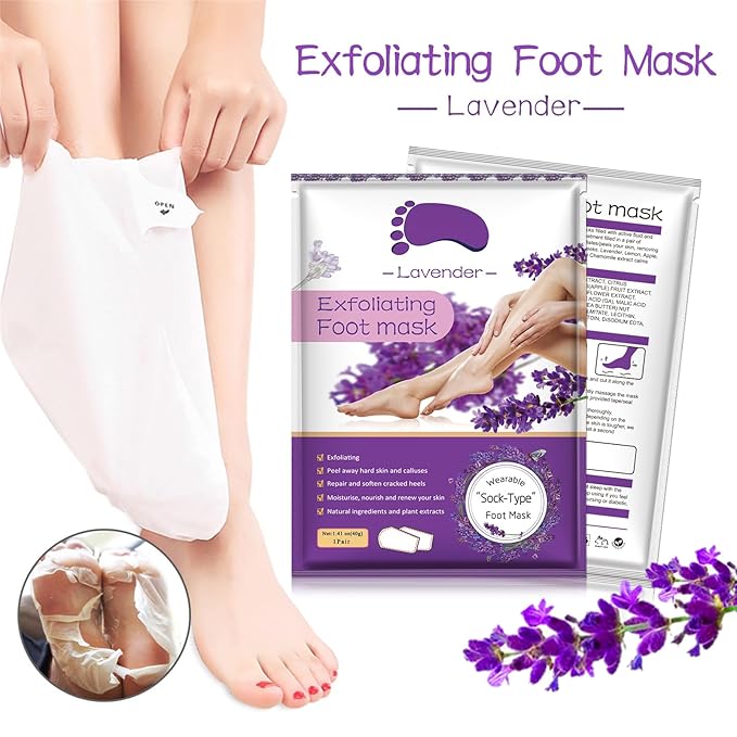 Foot Peeling Mask 5 Pack, Foot Peel Mask Remove Dead Skin, Rough Callus and - Image 2