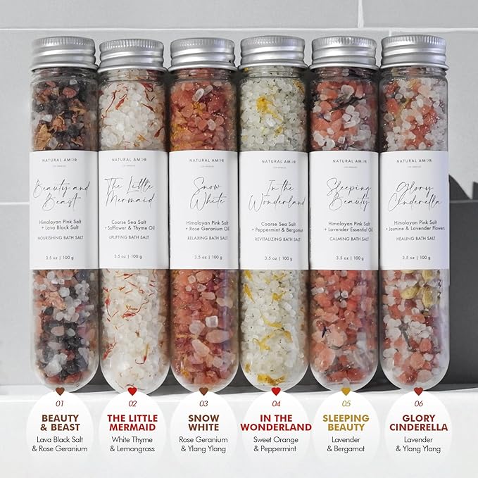 Handmade Bath Salt Gift Set 6 Pack, All Natural, Scented - Image 2