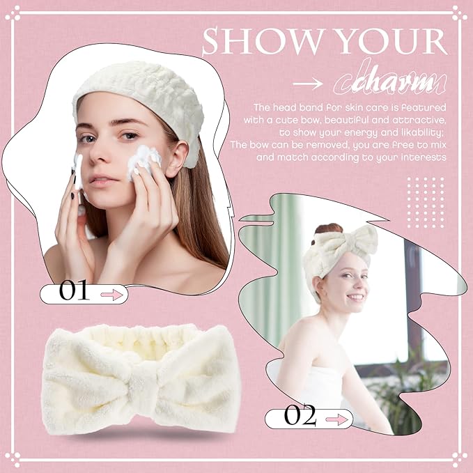Yunlly 20 Pcs Spa Headband for Women 4 Inches Width Facial Makeup Hair Band - Image 4
