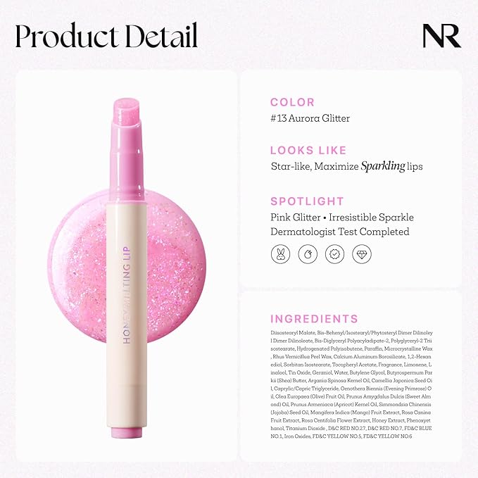Nature Republic HONEY MELTING LIP GLITTER SOFT LIP STICK Hydrating Gloss - Image 7