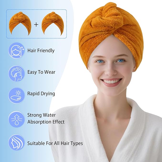 Microfiber Hair Drying Towel Wrap - Image 2