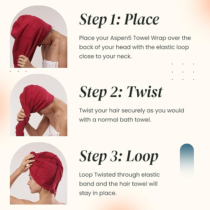 Extra Large Waffle Cotton Hair Towel Wrap - Image 2
