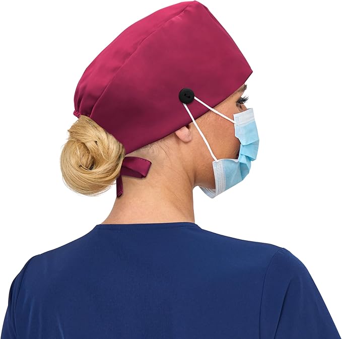Satin Lined Scrub Cap, Adjustable Surgical Cap - Image 6