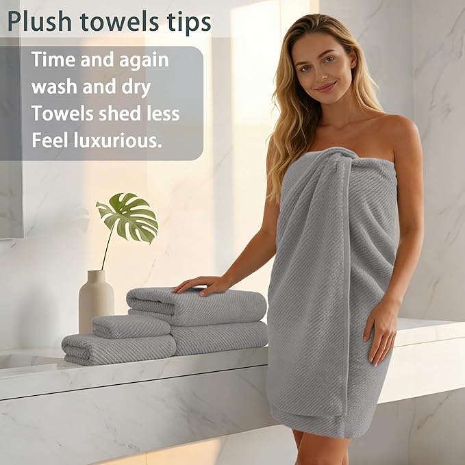 VOOVA & MOVAS Gray Towels for Bathroom - Image 4