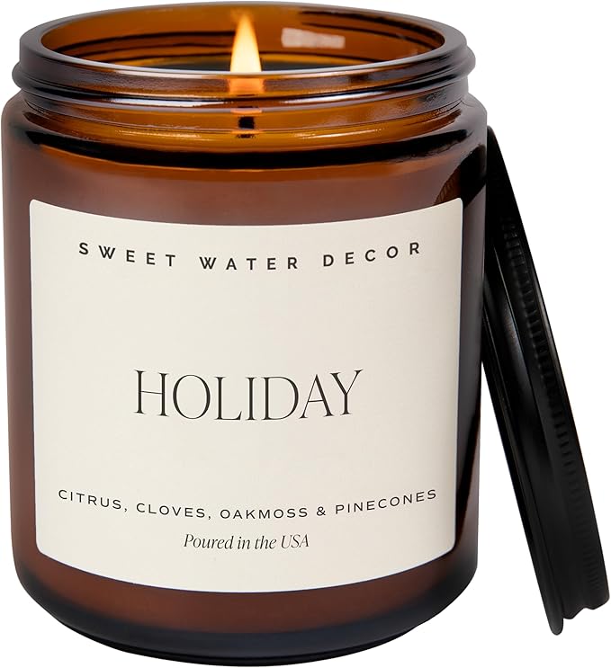 Sweet Water Decor Holiday Candle | Cloves, and Sandalwood Festive Christmas by SweetWaterDecor