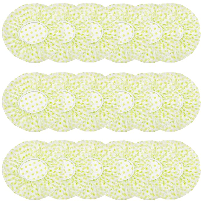 18Pcs Plastic Shower Caps for Women Waterproof Bath Caps Bathing Hair Cap by ZGQHZR