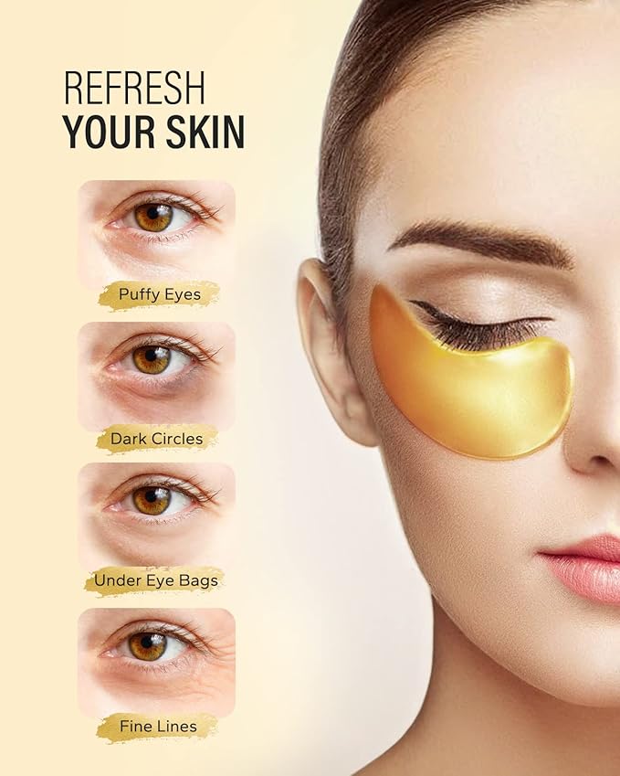 Maskiss 24k Gold Under Eye Patches, Eye Mask, Collagen Skin Care Products - Image 2