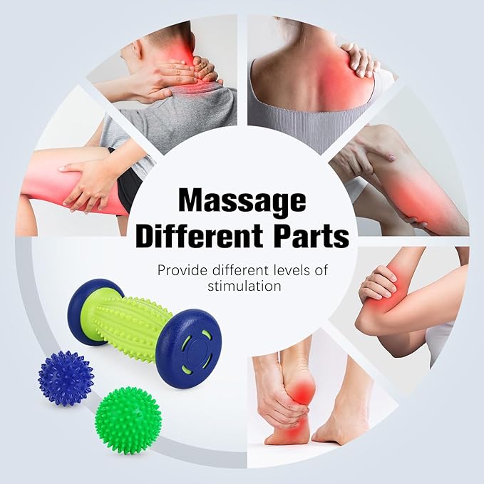 Massage Ball - 3 in 1 - with Foot Roller & Spiky Balls, Plantar Fasciitis - Image 2