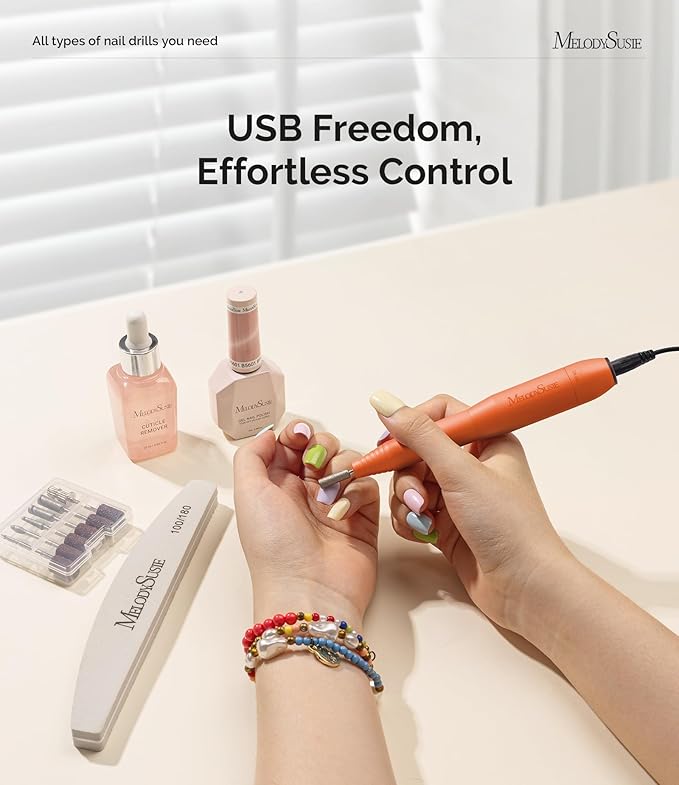 MelodySusie Pen-Shaped Portable USB Nail Drill, PC120I 20000RPM Electric Nail - Image 7
