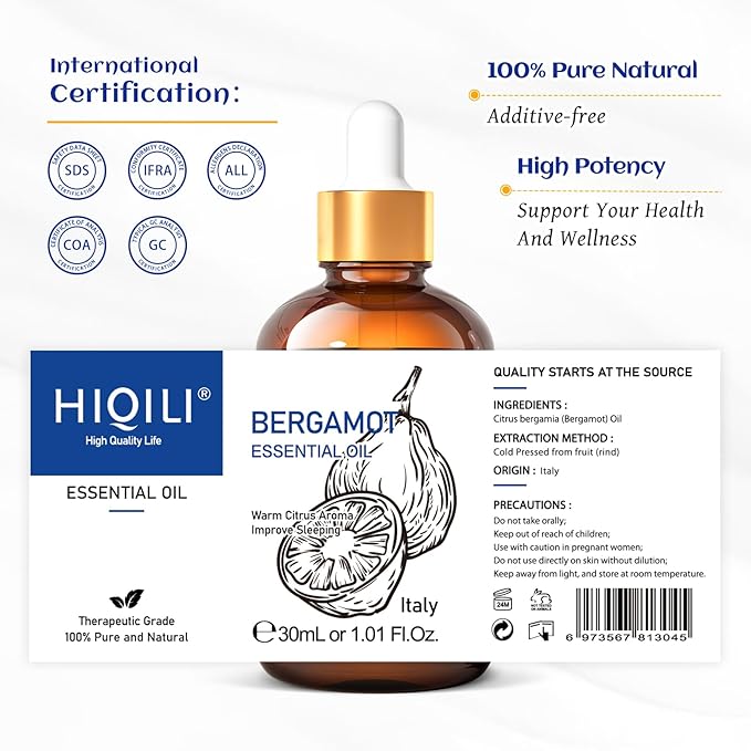 HIQILI Bergamot Essential Oil for Diffuser, 100% Pure & Natural - Image 7