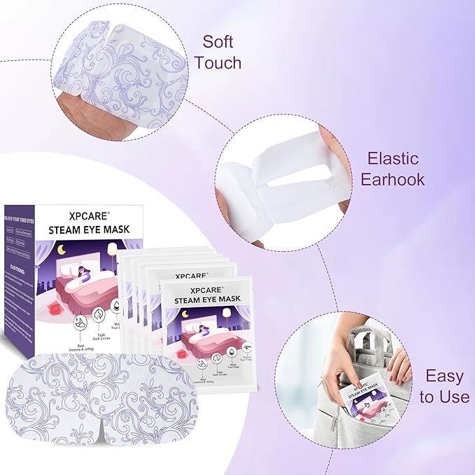 XPCARE 24 Pack Steam Eye Masks for Dry Eyes, Self Heated Steam Warm Eye Mask - Image 5