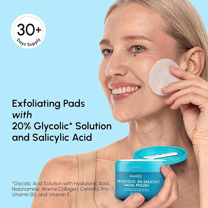 MAREE Glycolic Acid Pads & 2% Salicylic Acid – Toner Pads - Image 3
