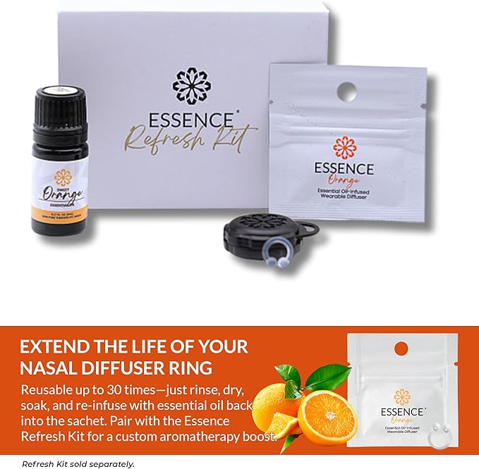 Essence Wearable Aromatherapy Nasal Diffuser – Orange Essential Oil Nose Ring - Image 6