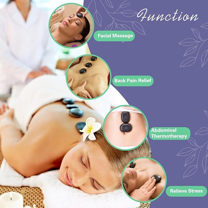 AICNLY 10 Pcs Basalt Hot Stones Massage Set - Image 6