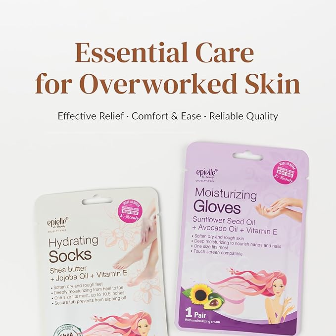 Epielle Hydrating & Moisturizing Hand & Foot Masks, Relieve and Soften Dry - Image 8