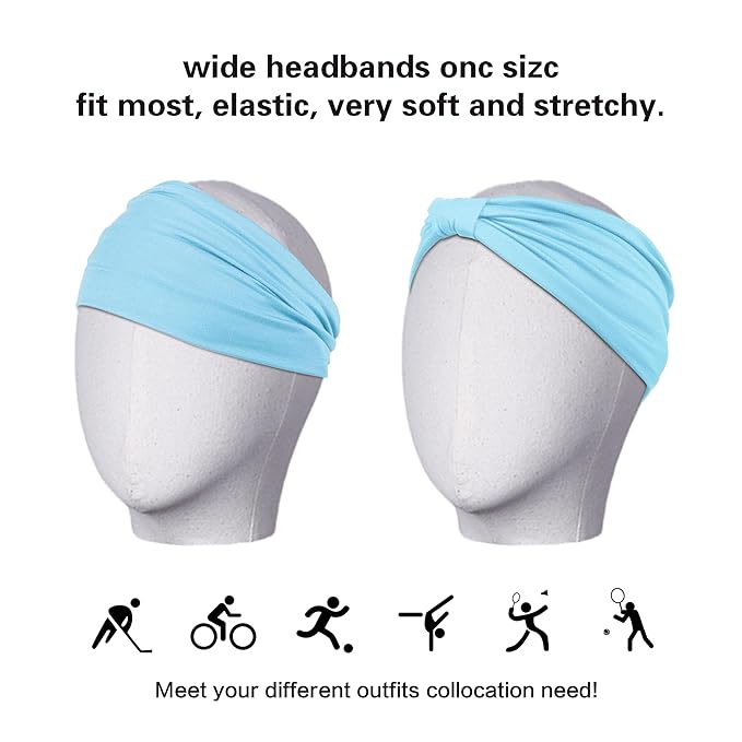 GiLi 2 Pack Wide Headbands for Women Boho Knotted Non Slip Fashion Hair Bands - Image 5