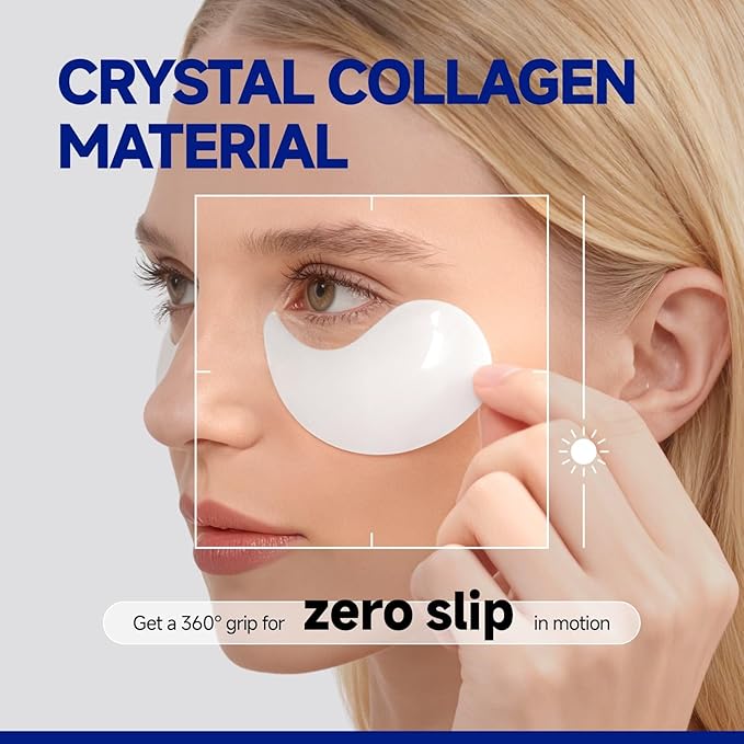 Peptide Jojoba Under Eye Patches, Collagen Eye Mask Instant Reduces Dark - Image 2