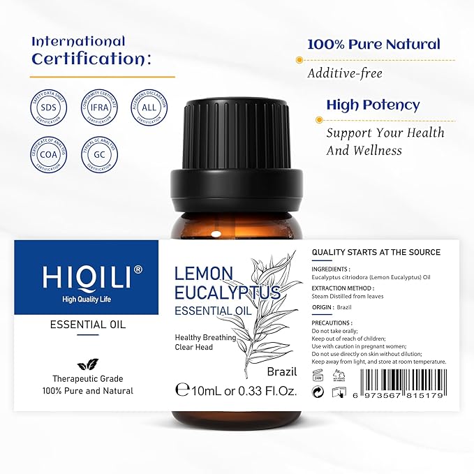 HIQILI Lemon Eucalyptus Oil, for Spary, 100% Pure Natural - Image 7