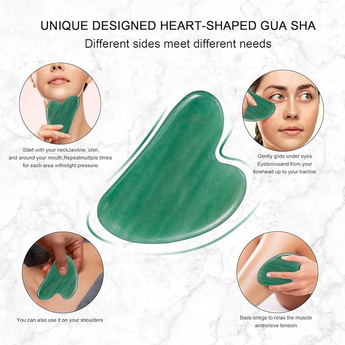 Jade Roller for Face, Facial Roller Massager Skin Care Tool, Gua Sha Facial - Image 5