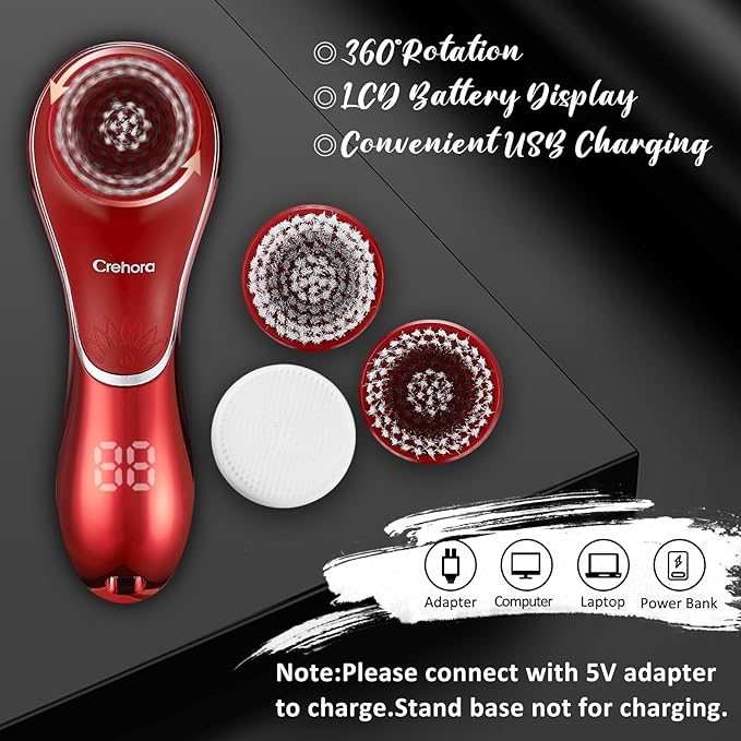 Facial Cleansing Brush, Electric Face Scrubber, Facial Cleansing Brush - Image 5
