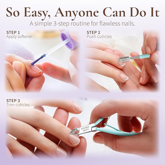 Professional Cuticle Cutter & Pusher Trimmer Manicure Tools - Image 5