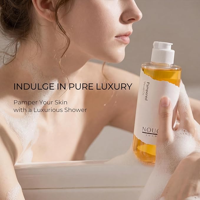 NOUGAT Pampered Shower Oil for Daily Bath Routine, Transforming Oil-to-Milk - Image 5