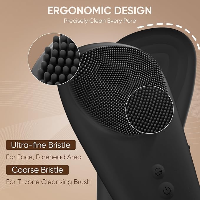Silicone Face Scrubber Blackhead Scraper Rechargeable 2-in-1 Facial Cleansing - Image 8