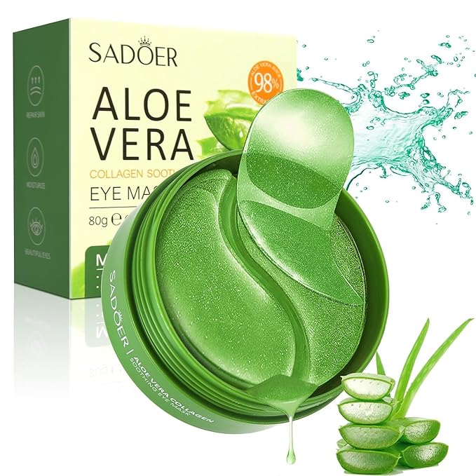 Aero Zen Aloe Vera Eye Mask- 60 PCS Aloe Vera Under Eye Patches-Under Eye by Unknown