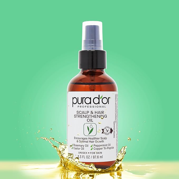 PURA D'OR Scalp & Hair Strengthening Oil Supports Optimal Growth, Nourish Roots - Image 2