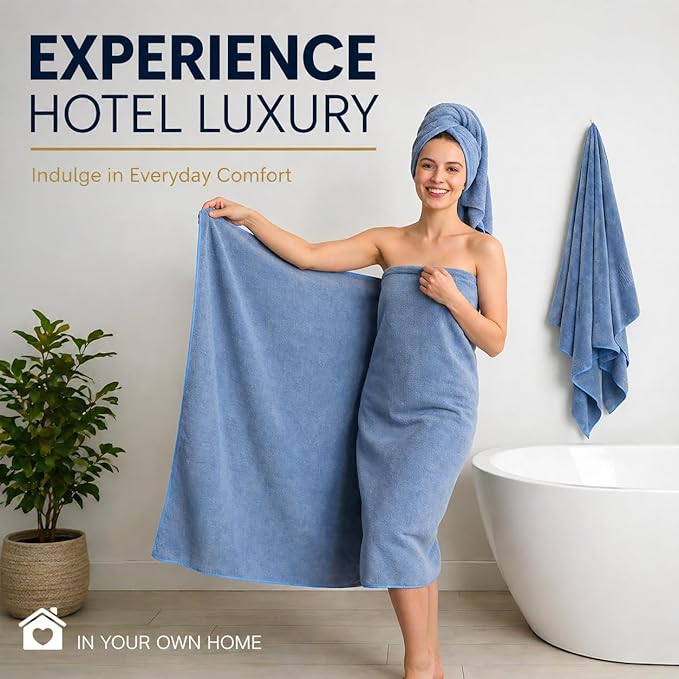 SEISSO 2 Pack Extra Large Bath Towels 63"x35", Bath Sheets - Image 4