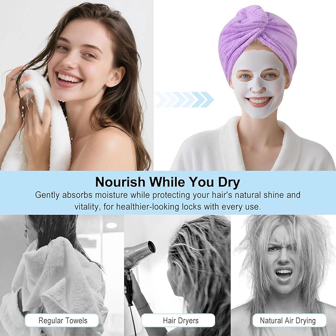 Microfiber Hair Drying Towel Wrap - Image 7