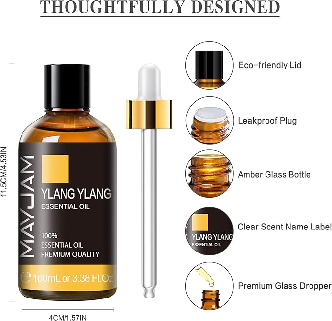 Ylang Ylang Essential Oil, MAYJAM 3.38FL.OZ Premium Quality Essential Oils - Image 6