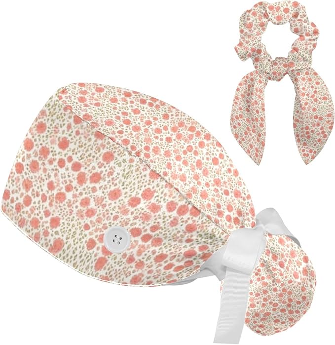 Scrub Caps Women Nursing Hats Floral Flowers by FQURFHY