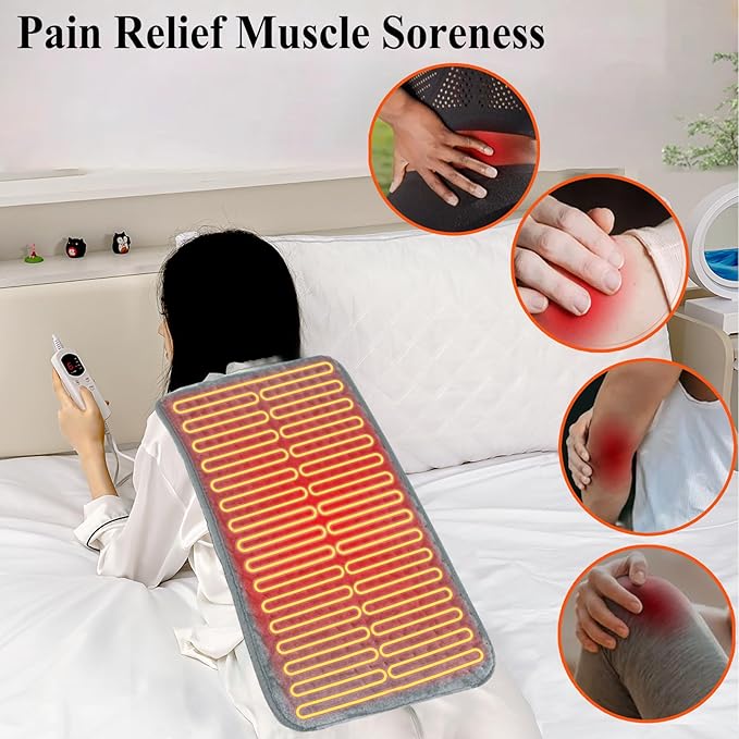 Heating Pad for Back Pain Relief Period Cramp, 6 Heat Settings & 4 Timer Auto - Image 5