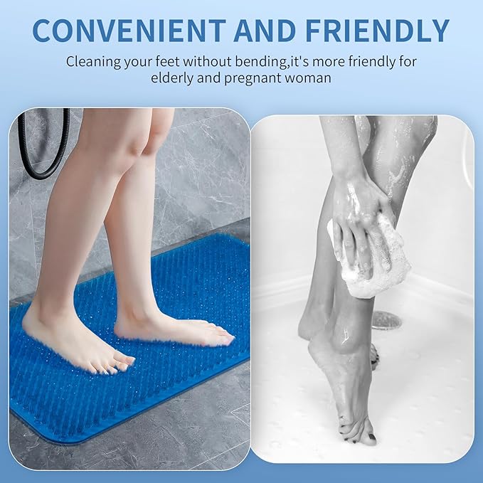 Yolife Shower Foot Scrubber Mat, Anti-Slip Bath Mat - Image 5
