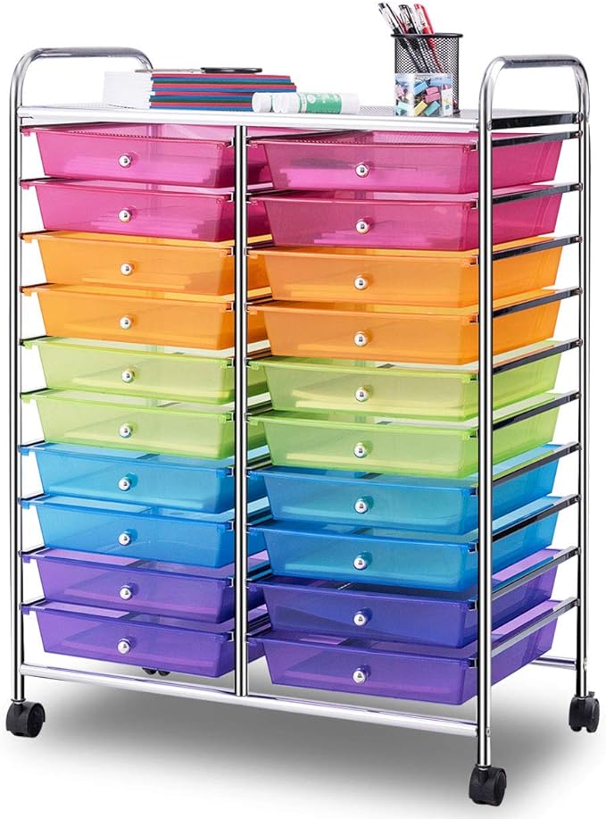 Giantex 20 Drawer Rolling Storage Cart Tools Scrapbook Paper Office School by Giantex