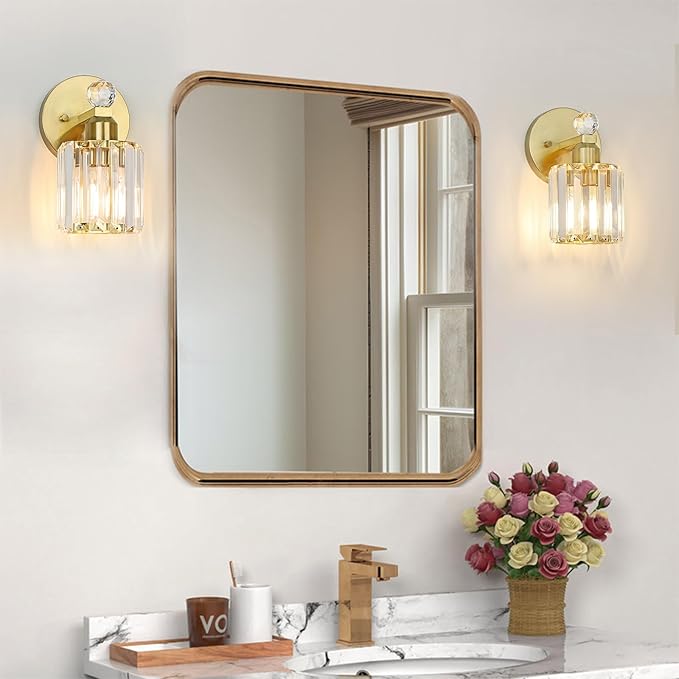 1-Light Gold Bathroom Light Fixtures, Modern Bathroom Vanity Lights Fixture - Image 5