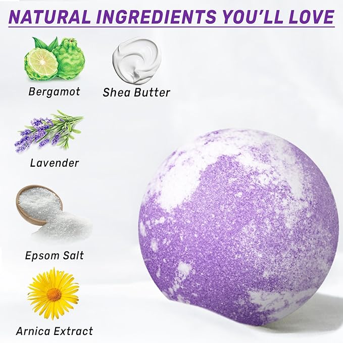 Arnica Bubble Bath Bombs Lavender Bergamot Essential Oils Luxurious Mega - Image 3