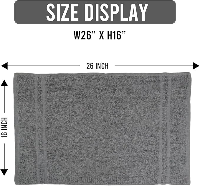 24 Pack Dark Grey Hand Towels 100% Cotton Spa Towel – 16x27 inches Highly - Image 6