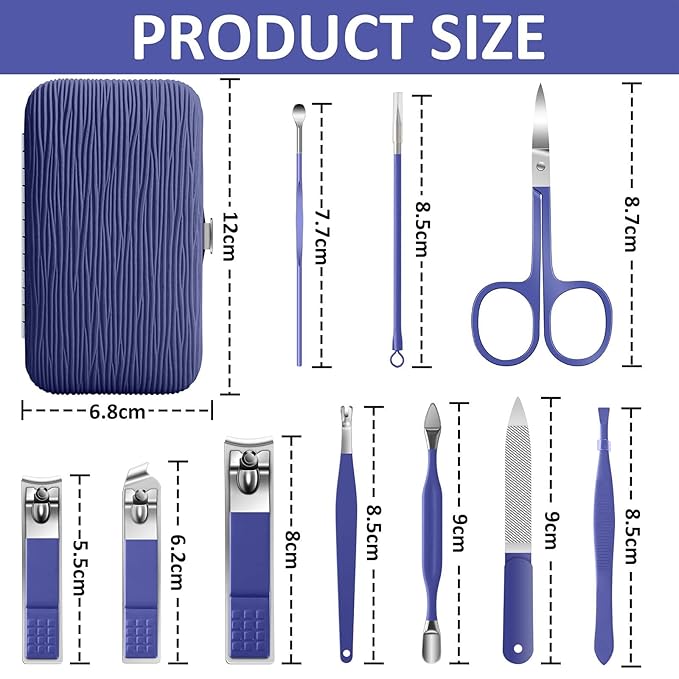 BLESWIN Manicure Set, 10 in 1 Professional Manicure and Pedicure Kit, Nail Care - Image 4