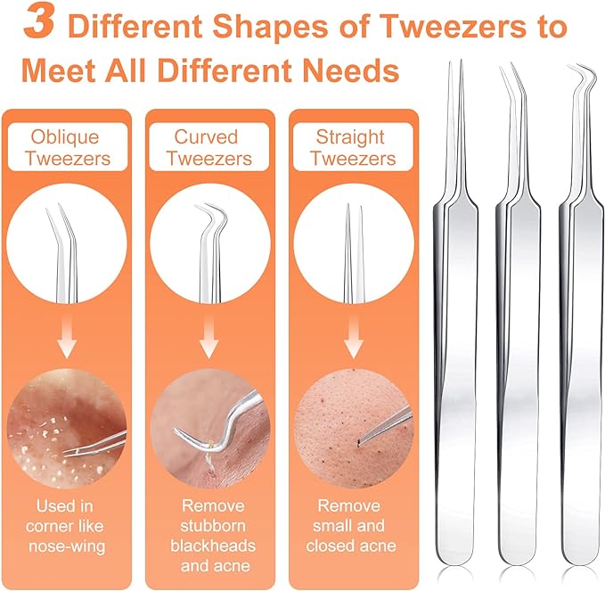 Pimple Popper Tool Kit, IUMAKEVP 15 PCS Professional Stainless Steel Blackhead - Image 2