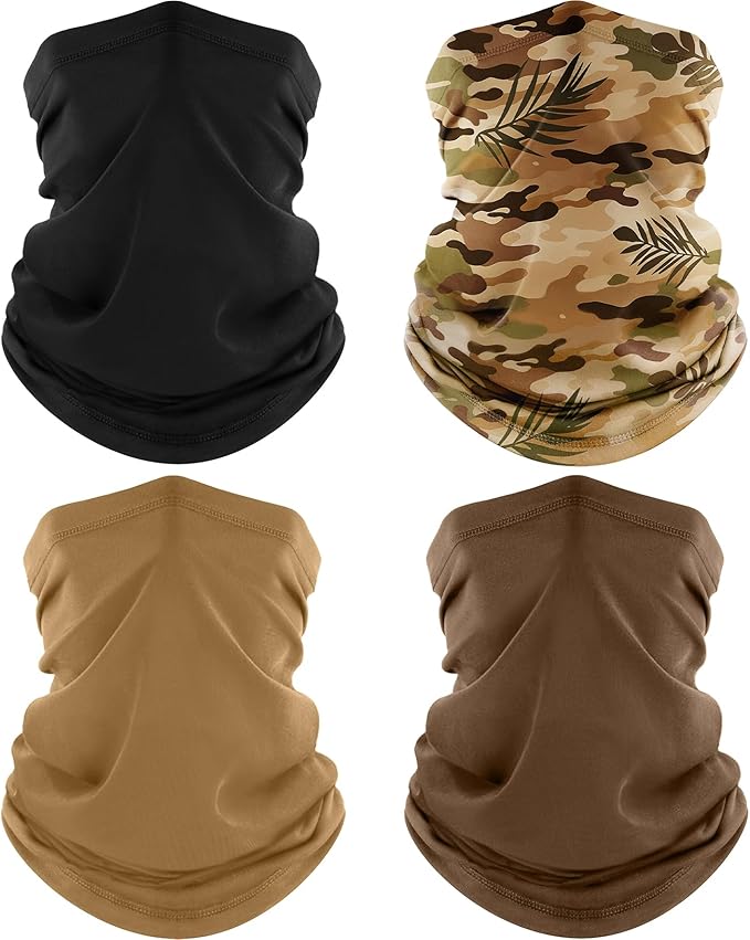 ROXUN 4 Pack Neck Gaiter, Cooling Breathable Face Mask UV Protection Scarf by Roxun