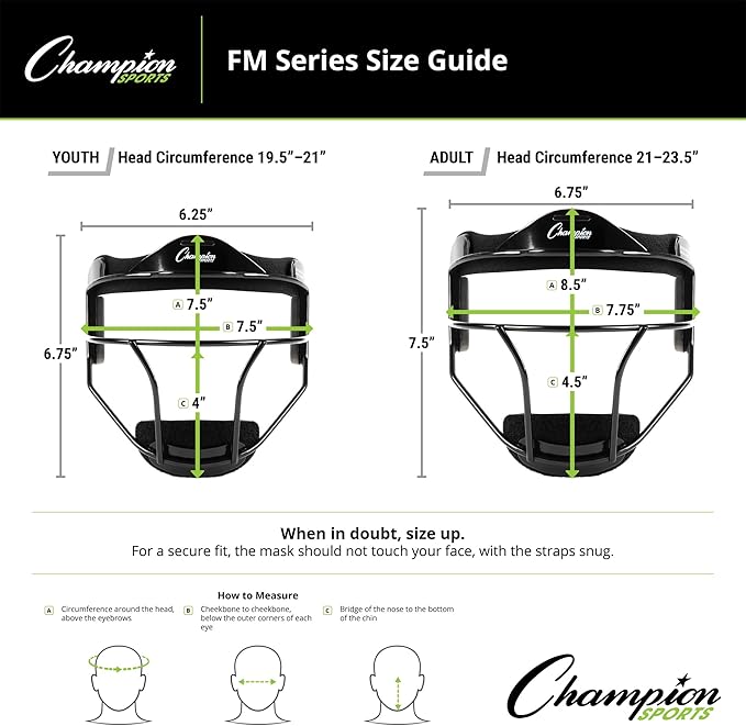 Champion Sports Steel Softball Face Mask – Durable Fielder’s Mask - Image 3