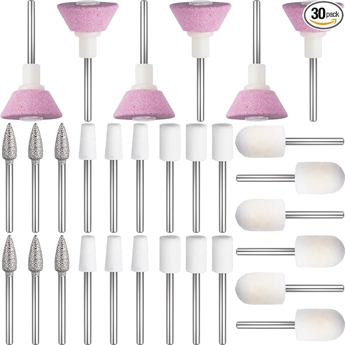 ANCIRS 30 Pcs Nail File Replacement Head Refills Set, Nail Drill Bits by ANCIRS